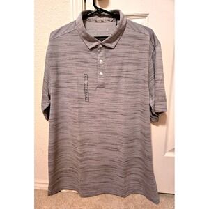 Walter Hagen P11‎ Striation Pique Polo Men's XL Crisp White/Monument Grey NWT